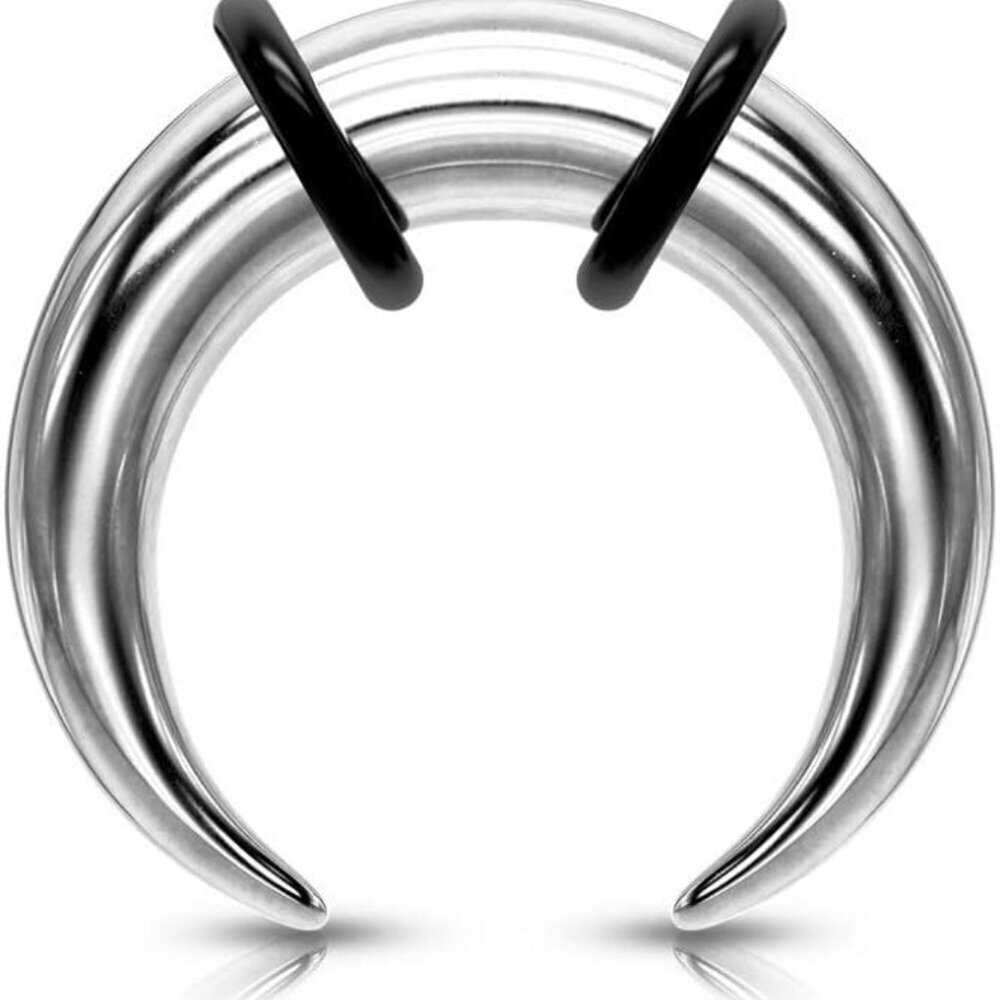 Stainless Steel Septum Rings Large Gauge 6ga Black ORings Womens Jewelry